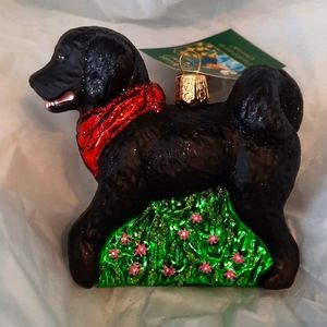 Black Doodle Dog Old World Christmas Glass Ornament